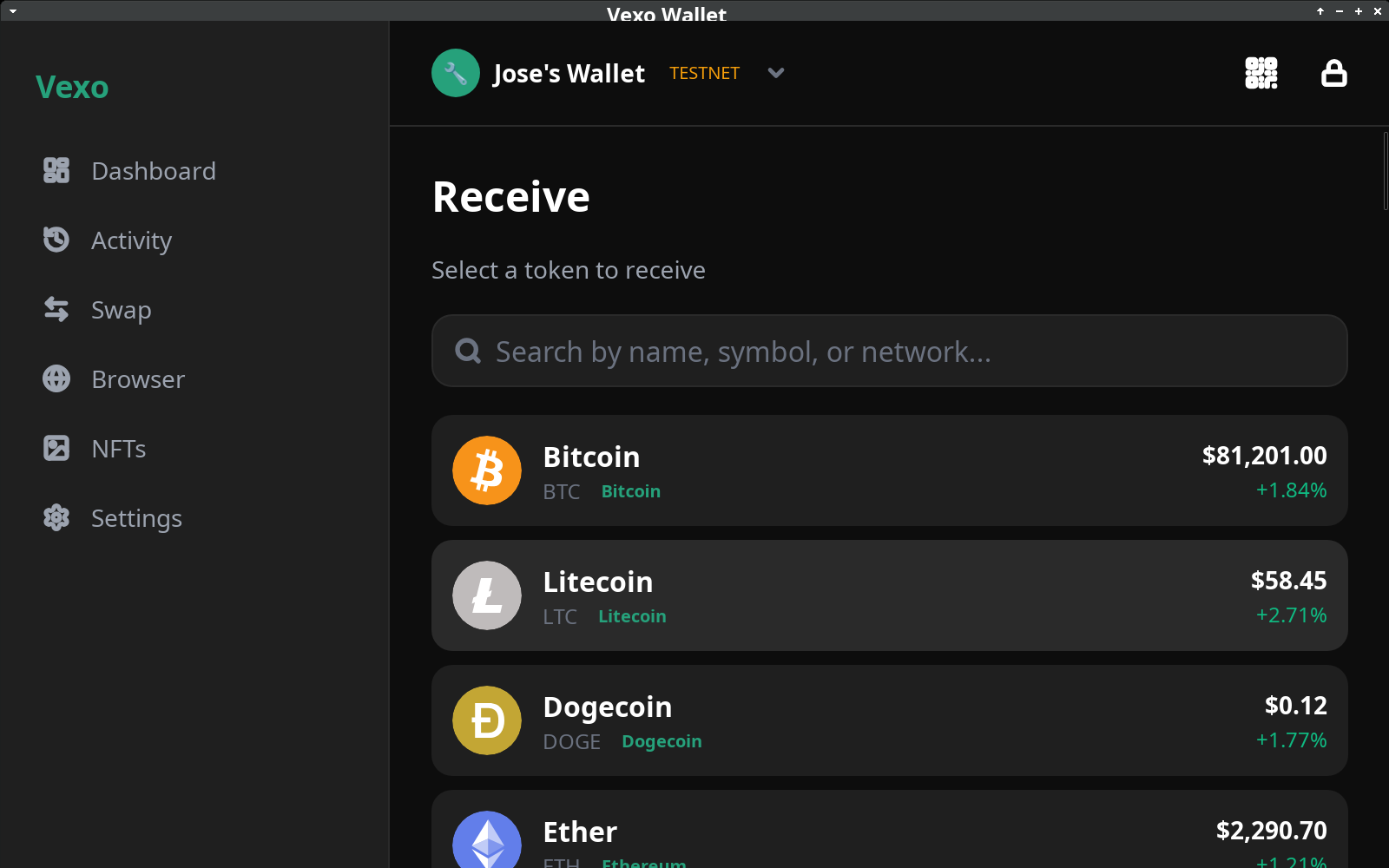 Receive select token